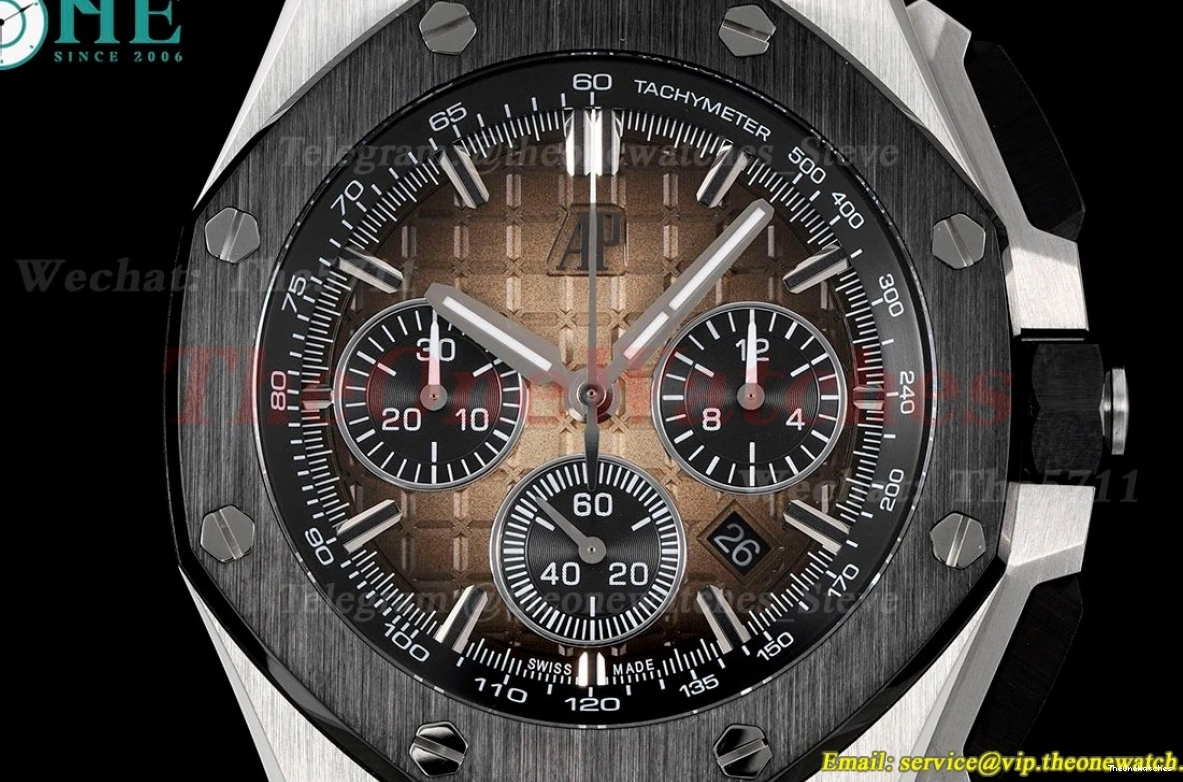 APF Brown Oak SS 43mm Offshore Black Royal RU Chrono A7750 0402